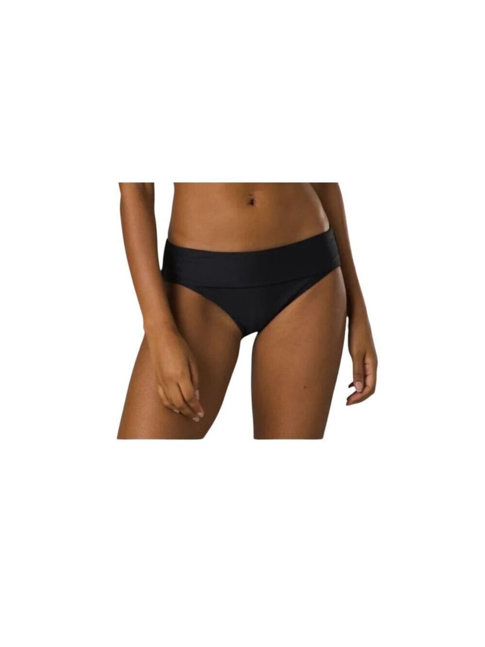 NEW Prana Women's XL Black Marta Mid Rise Bikini Swimwear Bottom Beach